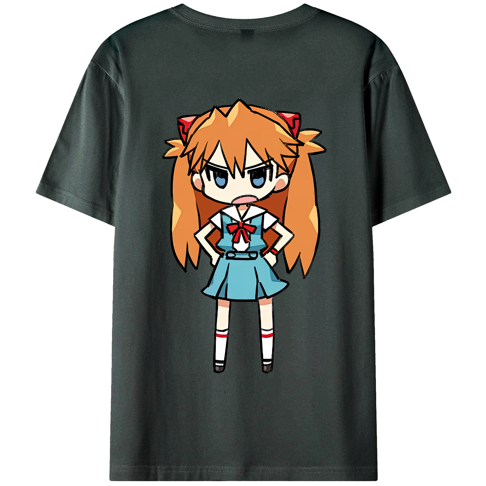 （画像用） EVA 新世紀エヴァンゲリオン 綿100％ メンズ半袖Tシャツ（バックプリント） 通気性